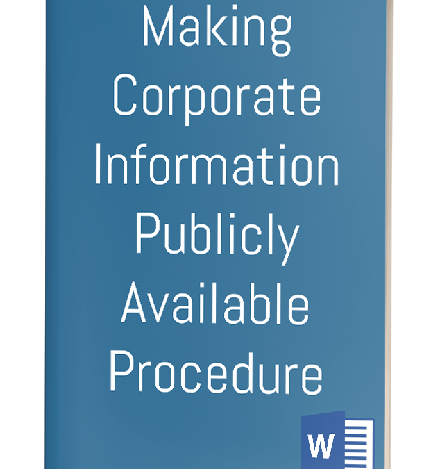 Making Corporate Information Publicly Available Procedure