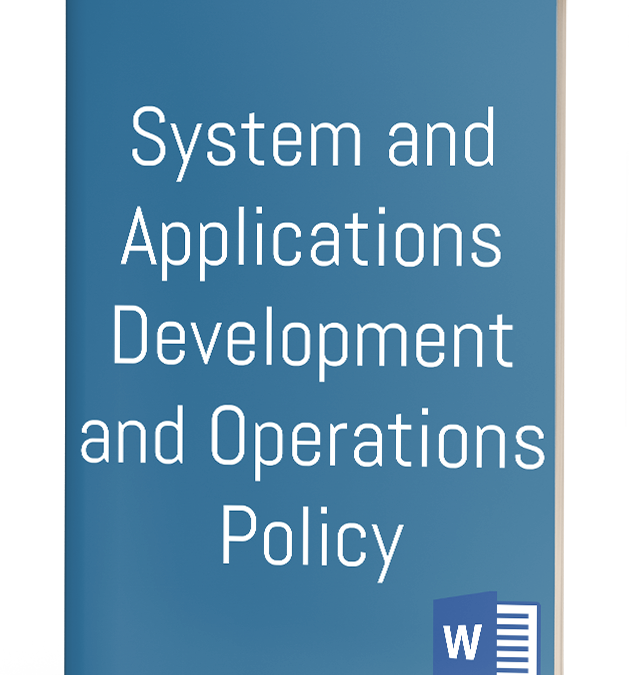 Systems & Applications Development and Operations Policy